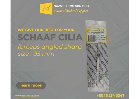 Schaaf Cilia Forceps – Angled Sharp, 95mm
