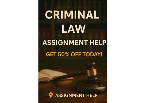Save More – Grab 50% Off Criminal Law Assignment Help