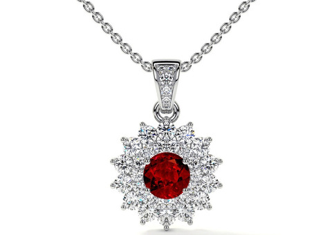 Prong-Set Ruby Necklaces – For Sale Now