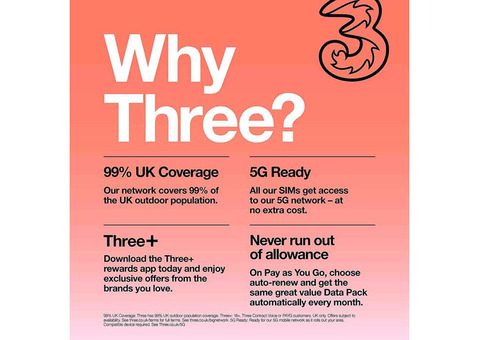 Stay Connected Across UK With Three PAYG SIM